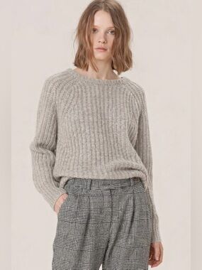 Sessùn Trevi Crewneck Chinky Knit Sweater Wool & Alpaca Blend Neutral Oatmeal S